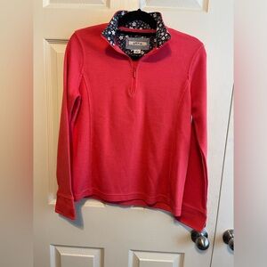 ORVIS 1/4 Zip Ladies Sweatshirt Jacket Sandypoint in coral. Size Small. EUC.